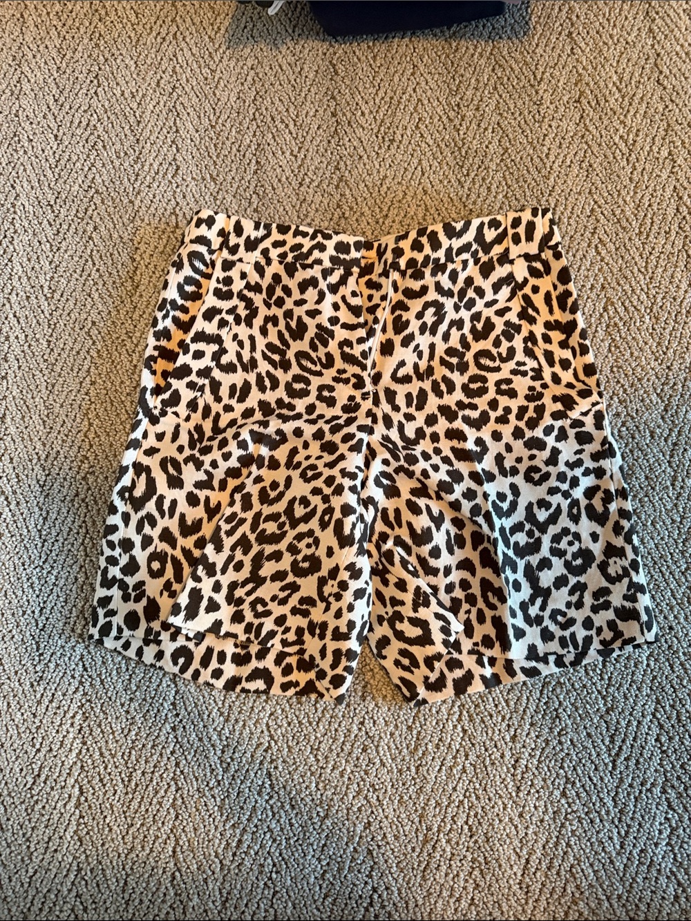J. Crew Leopard Print Bermuda Shorts in Beige and Black